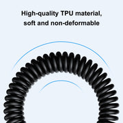 HAWEEL 1m 5A USB-C / Type-C to USB-C / Type-C Retractable Coiled PD Fast Charging Cable