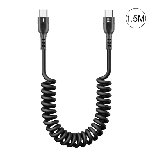 HAWEEL 1.5m 5A USB-C / Type-C to USB-C / Type-C Retractable Coiled PD Fast Charging Cable - USB-C & Type-C Cable by HAWEEL | Online Shopping South Africa | PMC Jewellery | Buy Now Pay Later Mobicred