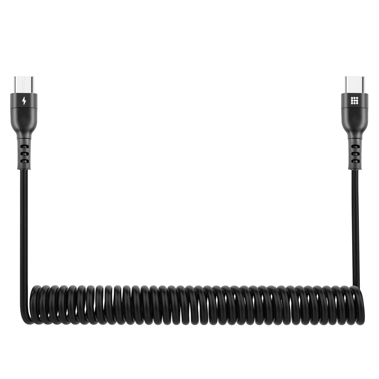 HAWEEL 1.5m 5A USB-C / Type-C to USB-C / Type-C Retractable Coiled PD Fast Charging Cable - USB-C & Type-C Cable by HAWEEL | Online Shopping South Africa | PMC Jewellery | Buy Now Pay Later Mobicred