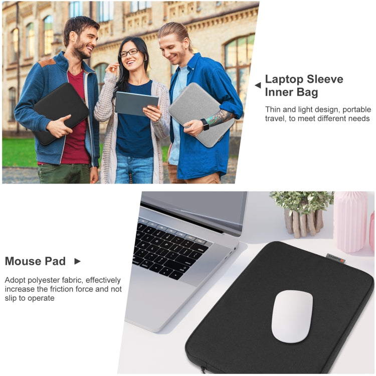 HAWEEL 13 inch Laptop Sleeve Case Zipper Briefcase Bag for 12.5-13.5 inch Laptop(Black) - 12.1 inch by HAWEEL | Online Shopping South Africa | PMC TechLife | Buy Now Pay Later Mobicred