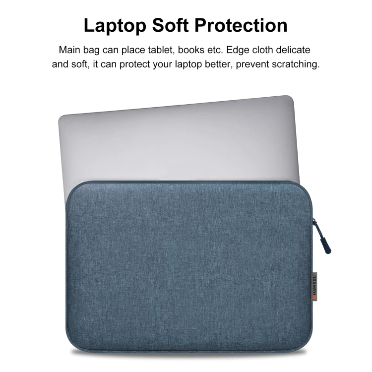 HAWEEL 13 inch Laptop Sleeve Case Zipper Briefcase Bag for 12.5-13.5 inch Laptop(Dark Blue) - 12.1 inch by HAWEEL | Online Shopping South Africa | PMC TechLife | Buy Now Pay Later Mobicred