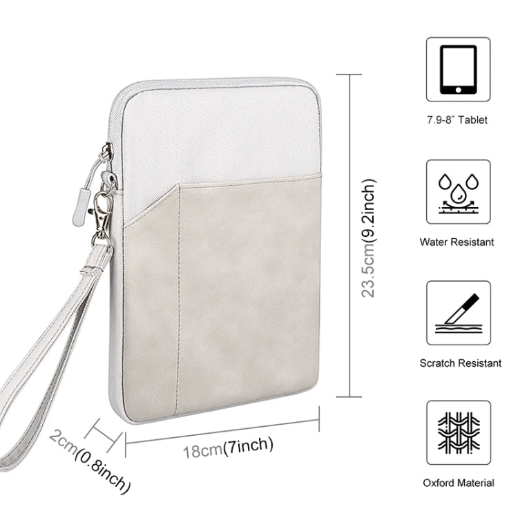 HAWEEL Splash-proof Pouch Sleeve Tablet Bag for iPad mini, 7.9-8.4 inch Tablets(Light Grey) - free shipping - PMC Jewellery - Order now!