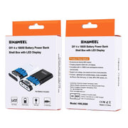 HAWEEL DIY 4 x 18650 Battery (Not Included) 10000mAh Power Bank Shell Box with 2 x USB Output & Display for iPhone, Galaxy, Sony, HTC, Google, Huawei, Xiaomi, Lenovo and other Smartphones(White)