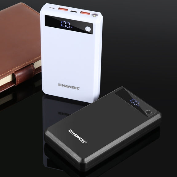 HAWEEL DIY 6 x 18650 Battery 24W Fast Charge Power Bank Box Case with Display, Not Include Battery (White)