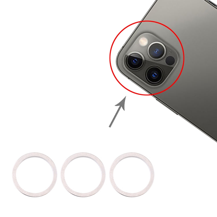 3 PCS Rear Camera Glass Lens Metal Protector Hoop Ring for iPhone 12 Pro(Silver) - Camera Series by PMc TechLife | Online Shopping South Africa | PMc TechLife | Buy Now Pay Later Mobicred