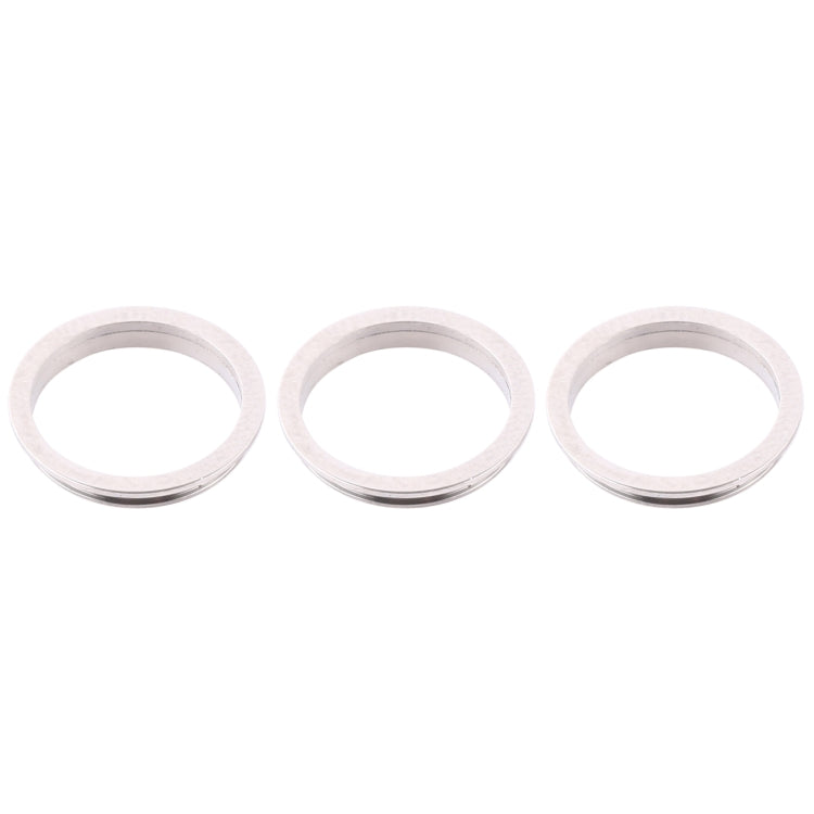 3 PCS Rear Camera Glass Lens Metal Protector Hoop Ring for iPhone 12 Pro(Silver)