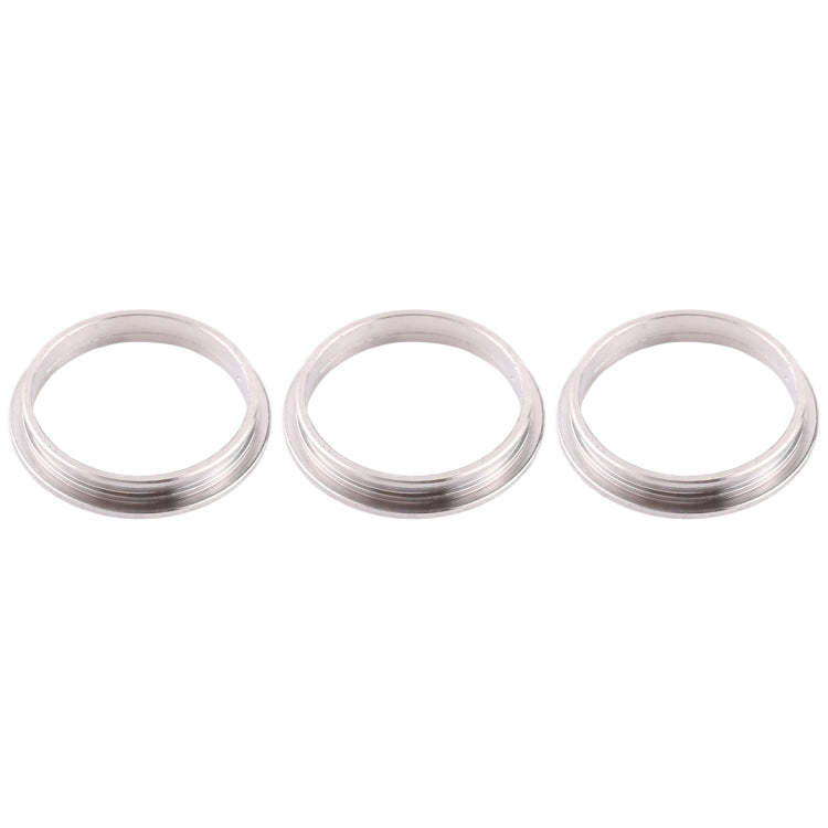 3 PCS Rear Camera Glass Lens Metal Protector Hoop Ring for iPhone 12 Pro(Silver)
