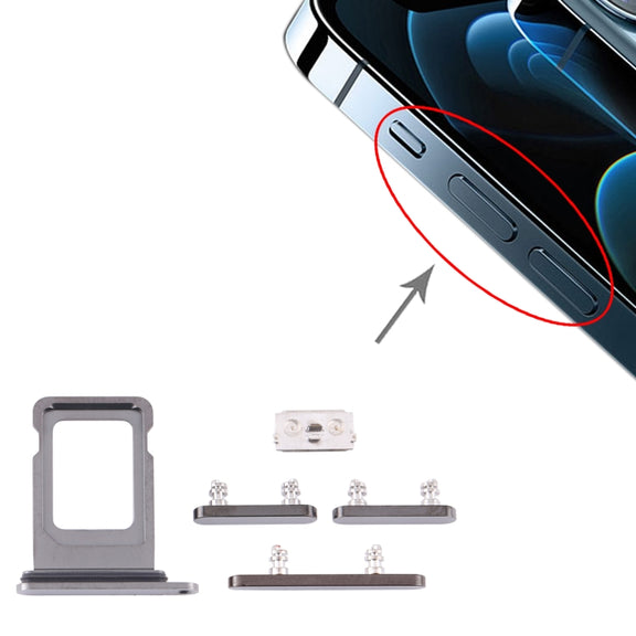 SIM Card Tray + Side Keys for iPhone 12 Pro(Graphite)