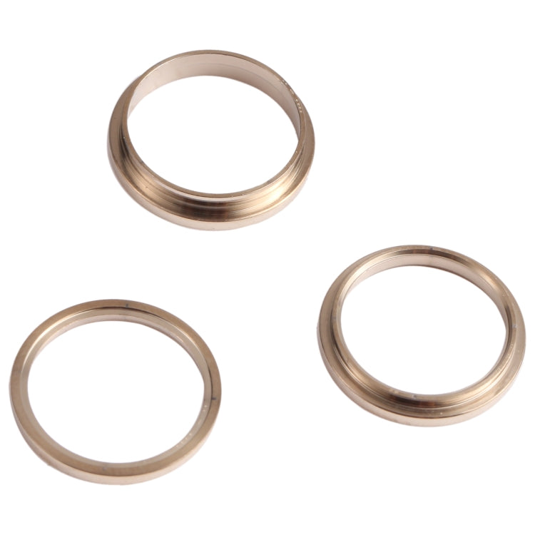 3 PCS Rear Camera Glass Lens Metal Outside Protector Hoop Ring for iPhone 13 Pro Max(Gold)