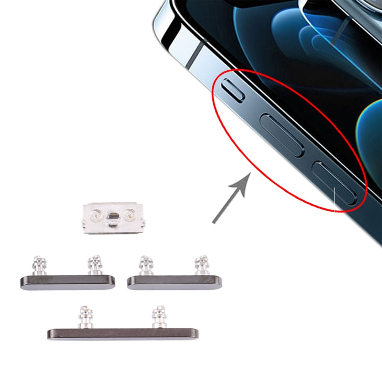 Power Button and Volume Control Button for iPhone 12 Pro Max(Graphite) - Side Key & Card Tray by PMc TechLife | Online Shopping South Africa | PMc TechLife | Buy Now Pay Later Mobicred