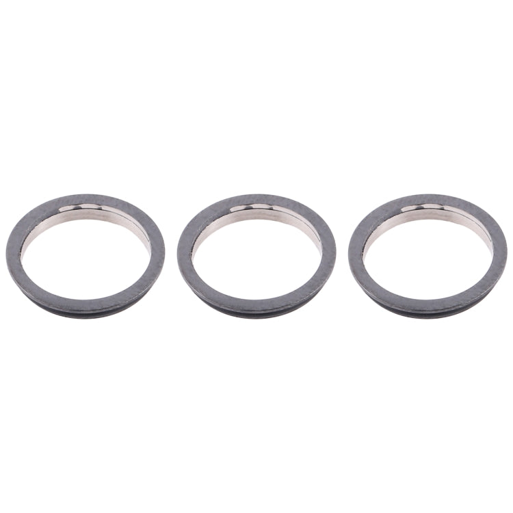 3 PCS Rear Camera Glass Lens Metal Protector Hoop Ring for iPhone 12 Pro Max(Graphite)