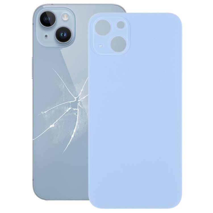 Easy Replacement Big Camera Hole Glass Back Battery Cover for iPhone 14(Blue) - Back Cover by PMc TechLife | Online Shopping South Africa | PMc TechLife | Buy Now Pay Later Mobicred