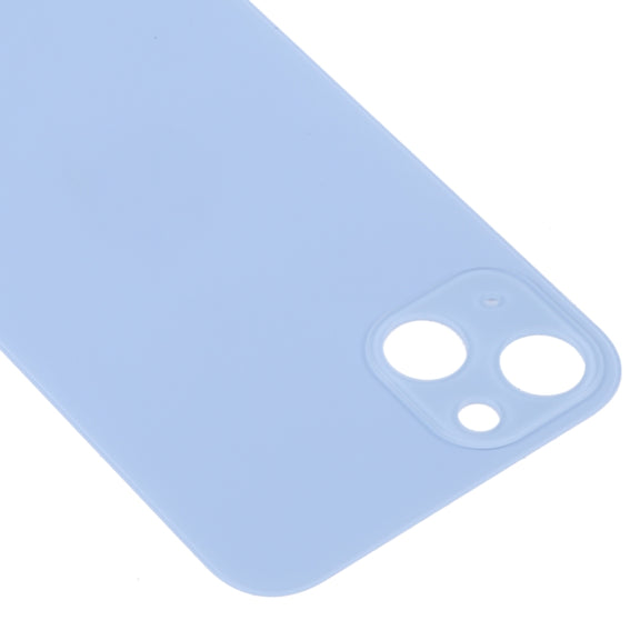 For iPhone 14 Plus Easy Replacement Big Camera Hole Glass Back Battery Cover(Blue)