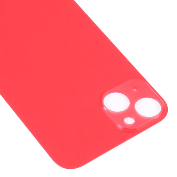 For iPhone 14 Plus Easy Replacement Big Camera Hole Glass Back Battery Cover(Red)