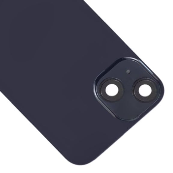 For iPhone 14 Glass Battery Back Cover with Flash Bracket + Wireless Charging Module(Black)