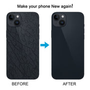 For iPhone 14 Glass Battery Back Cover with Flash Bracket + Wireless Charging Module(Black)