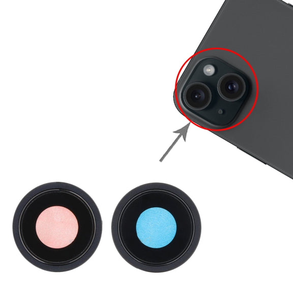For iPhone 15 / 15 Plus 1set Camera Lens Cover (Black)