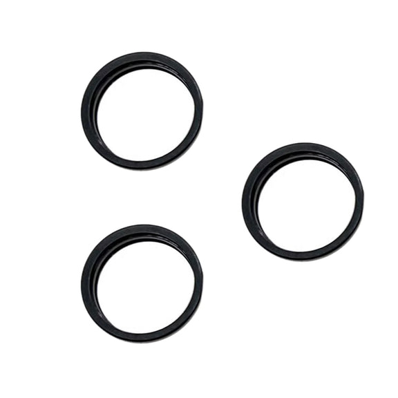 For iPhone 15 Pro / 15 Pro Max 3pcs/set Rear Camera Glass Lens Metal Outside Protector Hoop Ring (Black)