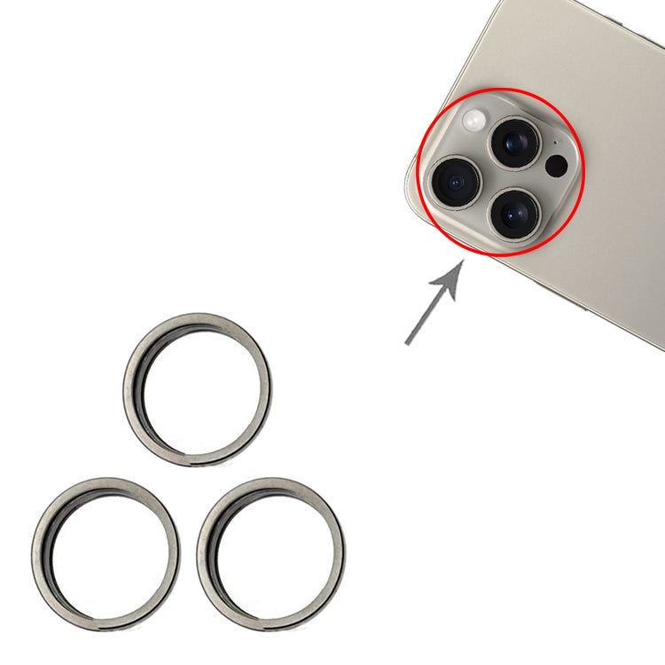 For iPhone 15 Pro / 15 Pro Max 3pcs/set Rear Camera Glass Lens Metal Outside Protector Hoop Ring (Gold) - Camera Series by PMc TechLife | Online Shopping South Africa | PMc TechLife | Buy Now Pay Later Mobicred