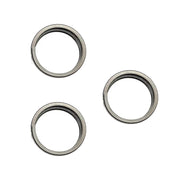 For iPhone 15 Pro / 15 Pro Max 3pcs/set Rear Camera Glass Lens Metal Outside Protector Hoop Ring (Gold)