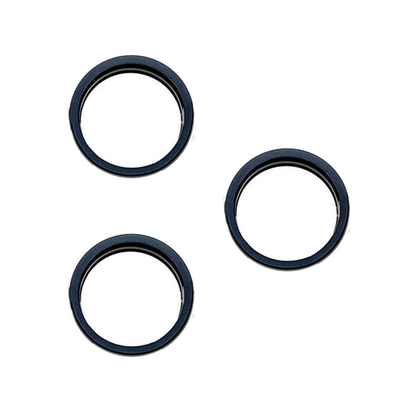 For iPhone 15 Pro / 15 Pro Max 3pcs/set Rear Camera Glass Lens Metal Outside Protector Hoop Ring (Blue)