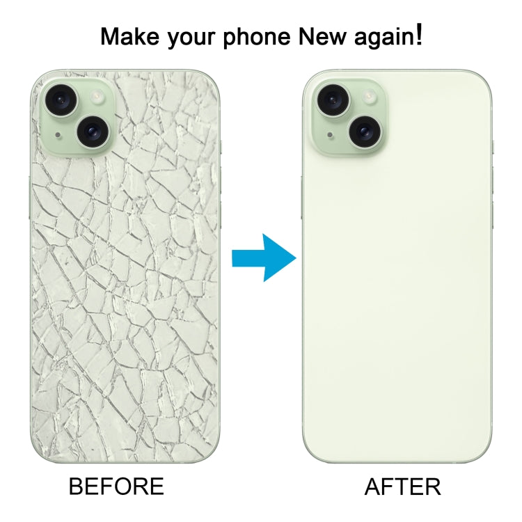 For iPhone 15 Plus Glass Battery Back Cover with Camera Lens Cover(Green)