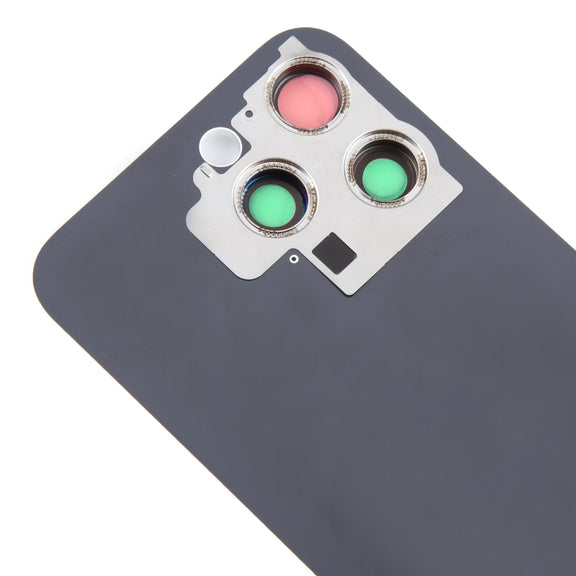 For iPhone 15 Pro Max Glass Battery Back Cover with Camera Lens Cover(White)
