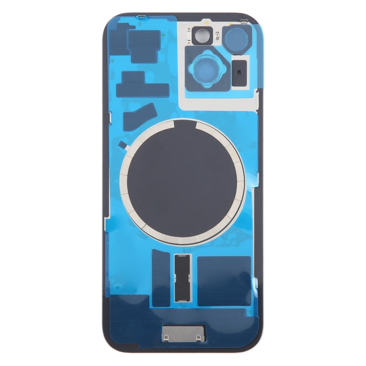 For iPhone 15 Battery Back Cover with Camera Lens Cover + MagSafe Magnet(Black) - Back Cover by PMC TechLife | Online Shopping South Africa | PMC TechLife | Buy Now Pay Later Mobicred