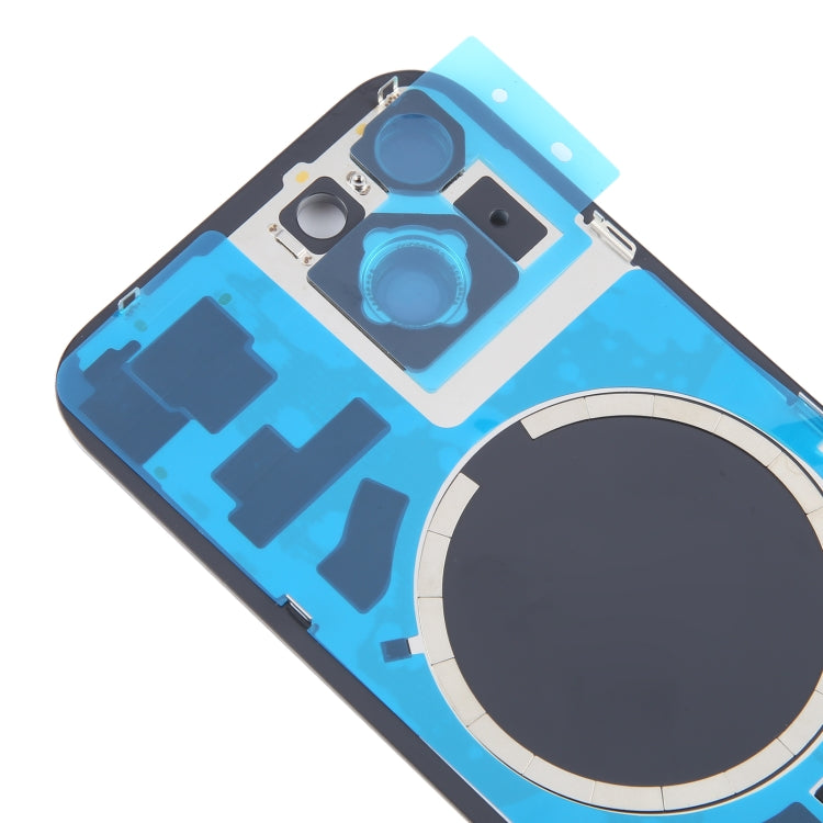 For iPhone 15 Battery Back Cover with Camera Lens Cover + MagSafe Magnet(Black) - Back Cover by PMC TechLife | Online Shopping South Africa | PMC TechLife | Buy Now Pay Later Mobicred