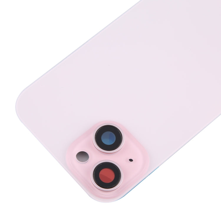 For iPhone 15 Battery Back Cover with Camera Lens Cover + MagSafe Magnet(Pink) - Back Cover by PMC TechLife | Online Shopping South Africa | PMC TechLife | Buy Now Pay Later Mobicred