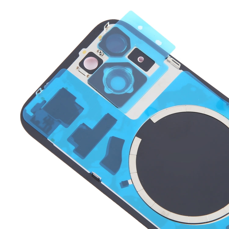 For iPhone 15 Battery Back Cover with Camera Lens Cover + MagSafe Magnet(Pink) - Back Cover by PMC TechLife | Online Shopping South Africa | PMC TechLife | Buy Now Pay Later Mobicred