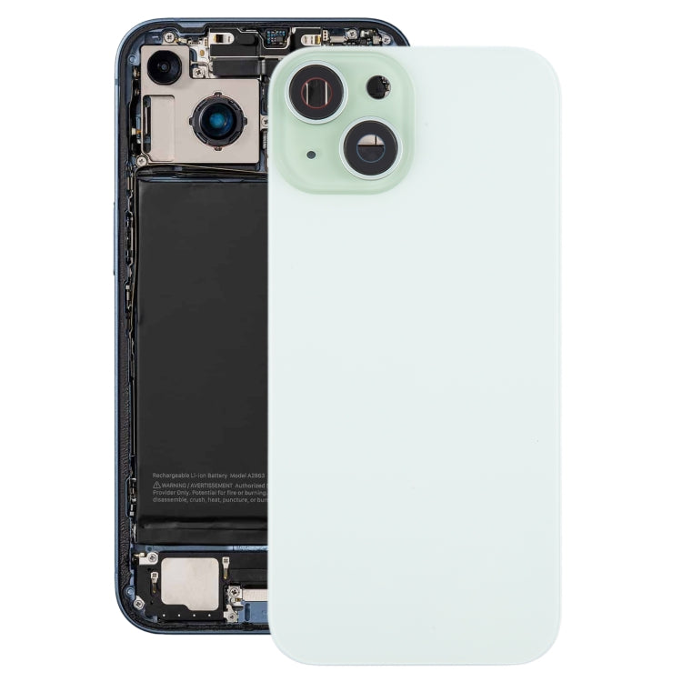 For iPhone 15 Battery Back Cover with Camera Lens Cover + MagSafe Magnet(Green) - Back Cover by PMC TechLife | Online Shopping South Africa | PMC TechLife | Buy Now Pay Later Mobicred