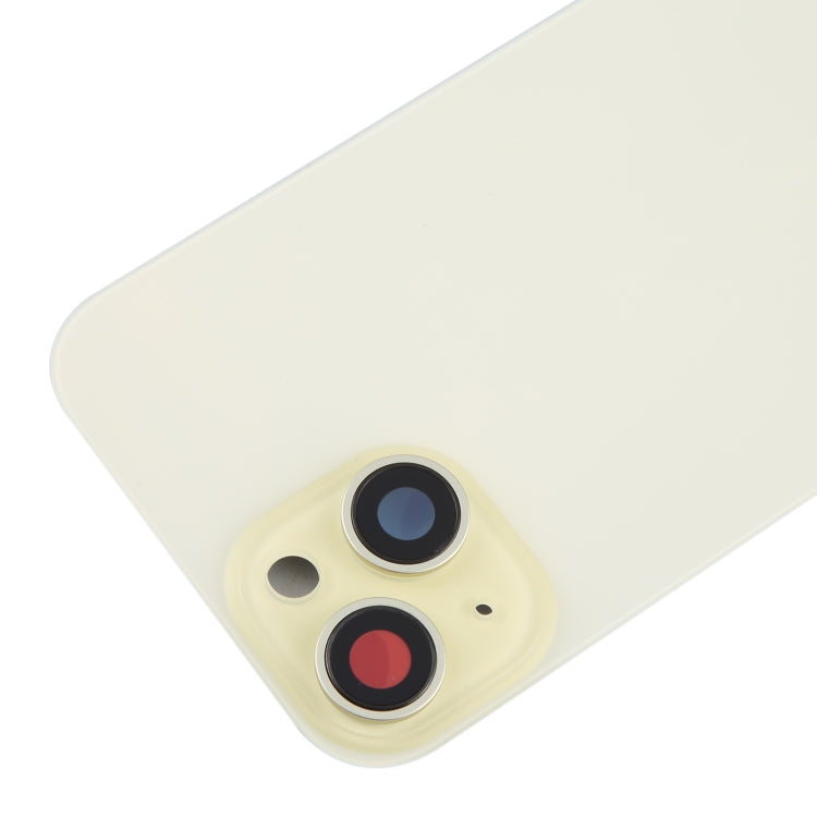 For iPhone 15 Battery Back Cover with Camera Lens Cover + MagSafe Magnet(Yellow) - Back Cover by PMC TechLife | Online Shopping South Africa | PMC TechLife | Buy Now Pay Later Mobicred