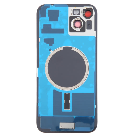 For iPhone 15 Plus Battery Back Cover with Camera Lens Cover + MagSafe Magnet(Black)