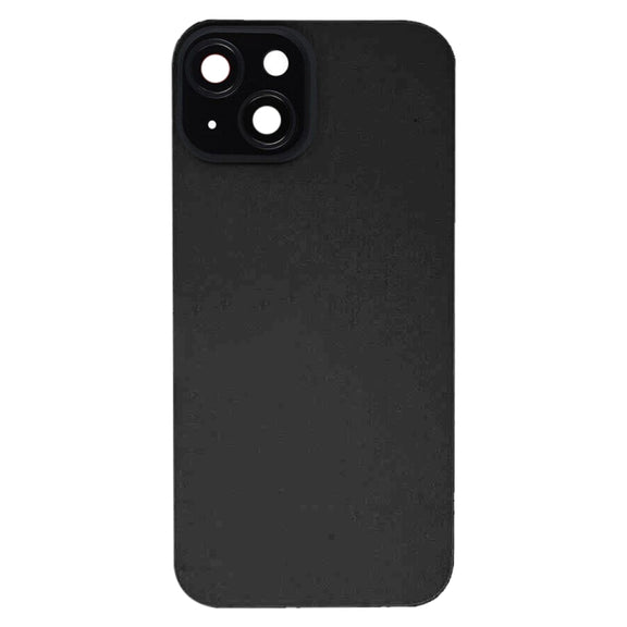 For iPhone 15 Plus Glass Battery Back Cover with Flash Bracket + Wireless Charging Module(Black)