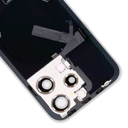 For iPhone 15 Pro Glass Battery Back Cover with Flash Bracket + Wireless Charging Module(Titanium gray)