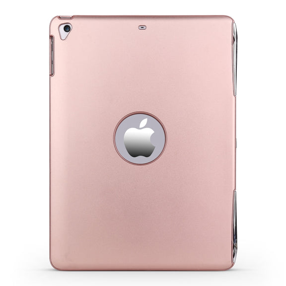 F611 Detachable Colorful Backlight Aluminum Backplane Wireless Bluetooth Keyboard Tablet Case for iPad Air 2 / 9.7 (2018) / 9.7 inch (2017) / Air / Pro 9.7 inch (Rose Gold)