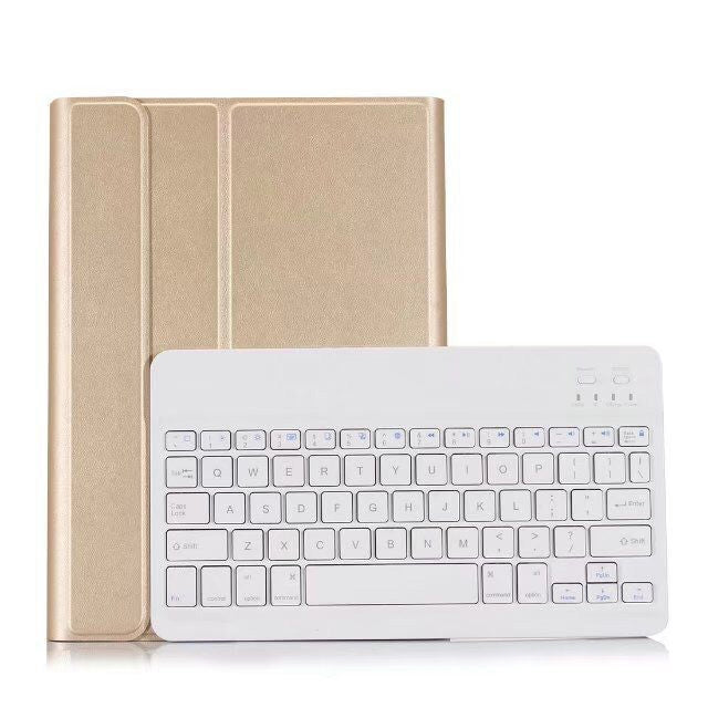 Detachable Bluetooth Keyboard + Horizontal Flip Leather Tablet Case with Holder for iPad Pro 9.7 inch, iPad Air, iPad Air 2, iPad 9.7 inch (2017), iPad 9.7 inch (2018) (Gold) - For iPad Pro by PMC TechLife | Online Shopping South Africa | PMC TechLife