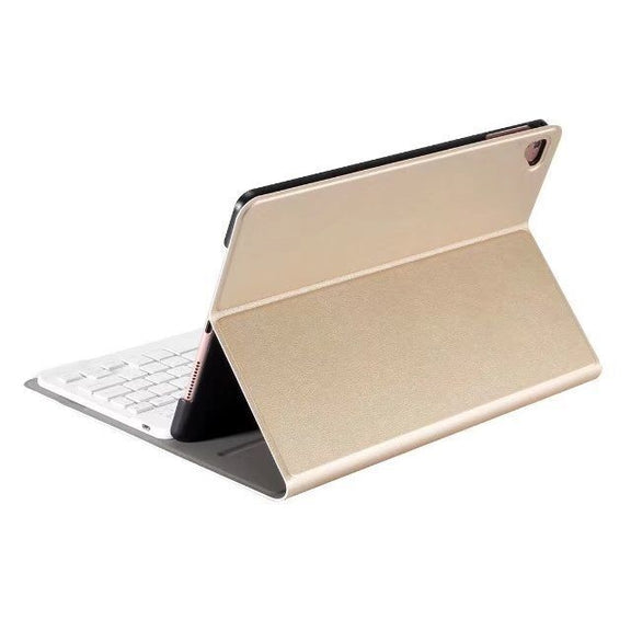 Detachable Bluetooth Keyboard + Horizontal Flip Leather Tablet Case with Holder for iPad Pro 9.7 inch, iPad Air, iPad Air 2, iPad 9.7 inch (2017), iPad 9.7 inch (2018) (Gold)