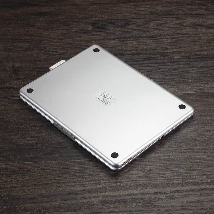 F102AS For iPad 10.2 inch Colorful Backlit Rotatable Bluetooth Keyboard Leather Tablet Case with Pen Slot Function (Silver) - Universal by PMC TechLife | Online Shopping South Africa | PMC TechLife