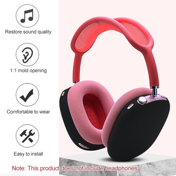 A Pair Full Coverage Anti-scratch Silicone Headphone Protective Case for AirPods Max(Silver Grey)