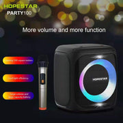HOPESTAR Party100 Bluetooth 5.0 Portable Water-resistant Wireless Bluetooth Speaker with Mobile Charging Function (Black)