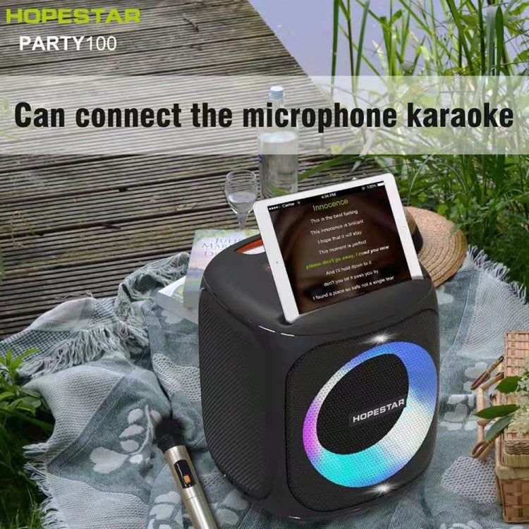 HOPESTAR Party100 Bluetooth 5.0 Portable Water-resistant Wireless Bluetooth Speaker with Mobile Charging Function (Black)