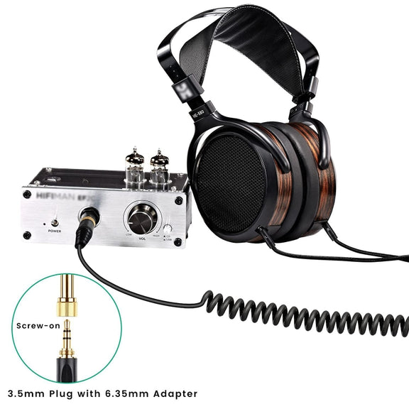 ZS0227 Headphone Dual 3.5mm Spring Audio Cable for Denon AH-D7100 7200 D600 D9200 5200 (Black)