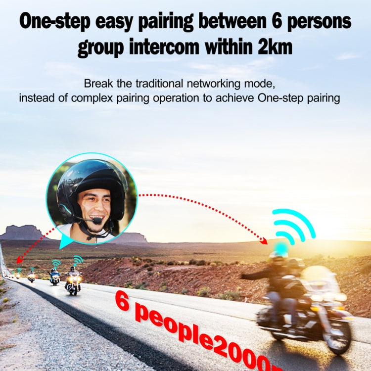 Hysnox HY-02 Bluetooth 5.0 Motorcycle Helmet Headset 2000M 6 Riders Intercom Headset (Gold) - free shipping - PMC Jewellery - Order now!