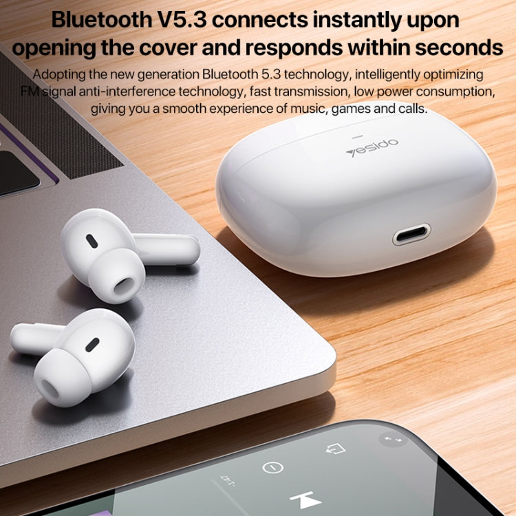 Yesido TWS28 ANC+ENC Dual Noise Reduction Smart TWS Wireless Bluetooth Earphone (Beige)