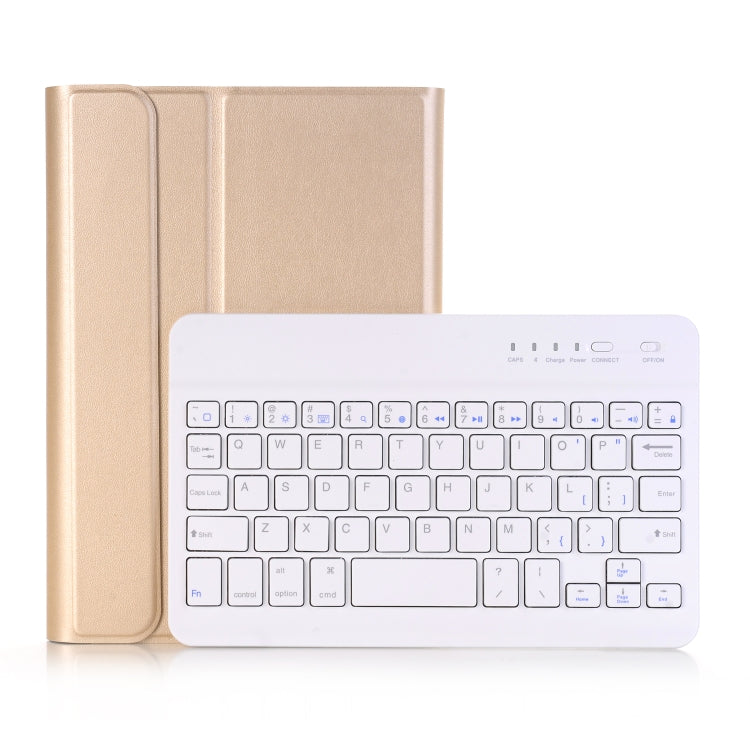 A05 Bluetooth 3.0 Ultra-thin ABS Detachable Bluetooth Keyboard Leather Tablet Case for iPad mini 5, with Holder(Gold) - free shipping - PMC Jewellery - Order now!