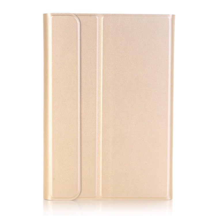 A05 Bluetooth 3.0 Ultra-thin ABS Detachable Bluetooth Keyboard Leather Tablet Case for iPad mini 5, with Holder(Gold)