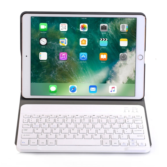 A09 Bluetooth 3.0 Ultra-thin ABS Detachable Bluetooth Keyboard Leather Tablet Case for iPad Air / Pro 10.5 inch (2019), with Holder (Rose Gold)
