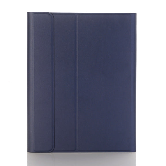A09B Bluetooth 3.0 Ultra-thin ABS Detachable Bluetooth Keyboard Leather Tablet Case for iPad Air / Pro 10.5 inch (2019), with Pen Slot & Holder (Dark Blue)
